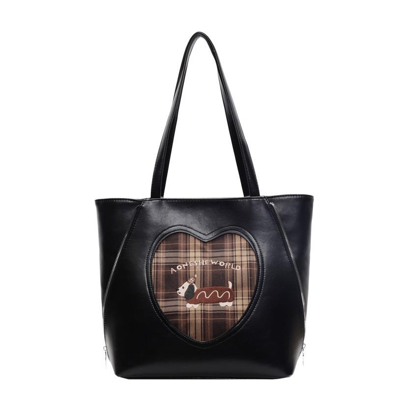 

New retro dachshund backpack bag women s autumn trendy plaid backpack large-capacity student schoolbag чорний