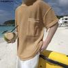 INCERUN Summer Men Short Sleeves Hollow See Through Casual Loose Basic T-shirts