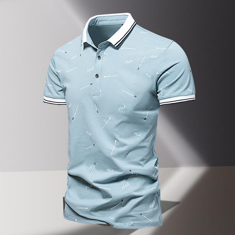 Summer Men's POLO Shirt, Fashionable Ice Silk Quick Drying Short Sleeved Embroidered T-shirt, Solid Color Lapel Business Top