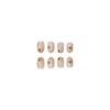 24pcs Press On Nails Short Round Head Light Pink Daisy Flower Manicure Spring and Summer Full Manicure Style Foreign Trade Style Wearable Nails