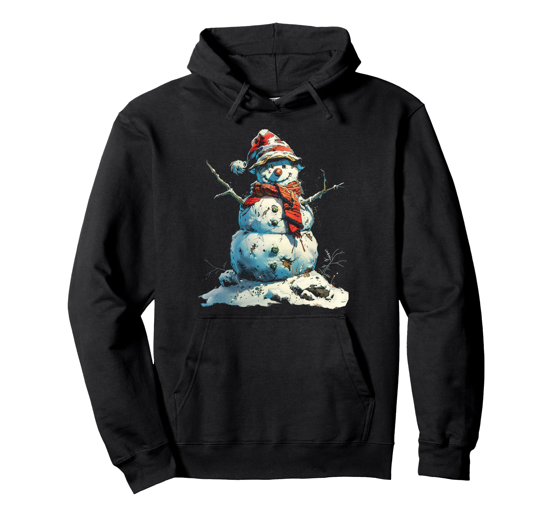 

Snowman Christmas Motif Art Family Snowman Hoodie X-mas чорний