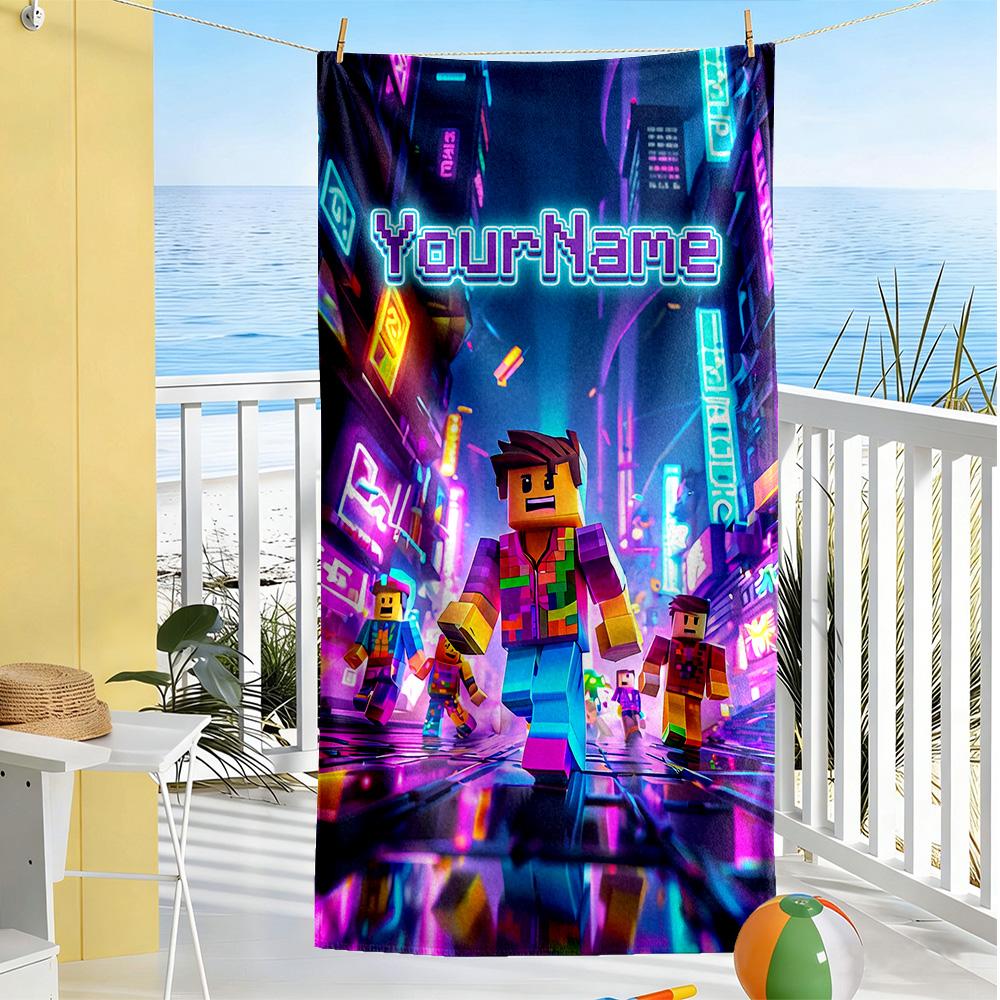 Roblox Customize Your Name Beach Towel Soft Durable Quick-Dry Suitable for Sports Travel Swimming Yoga Bathroom Beach And Pool