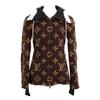 Louis Vuitton Domestically Authorized RW212B HZ3 Monogram Boa Zip-up Parka Jacket 34 Dark brownUsed