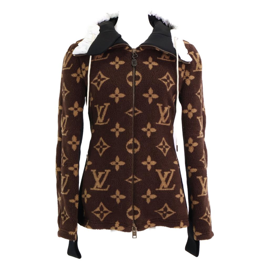 Louis Vuitton Domestically Authorized RW212B HZ3 Monogram Boa Zip-up Parka Jacket 34 Dark brownUsed