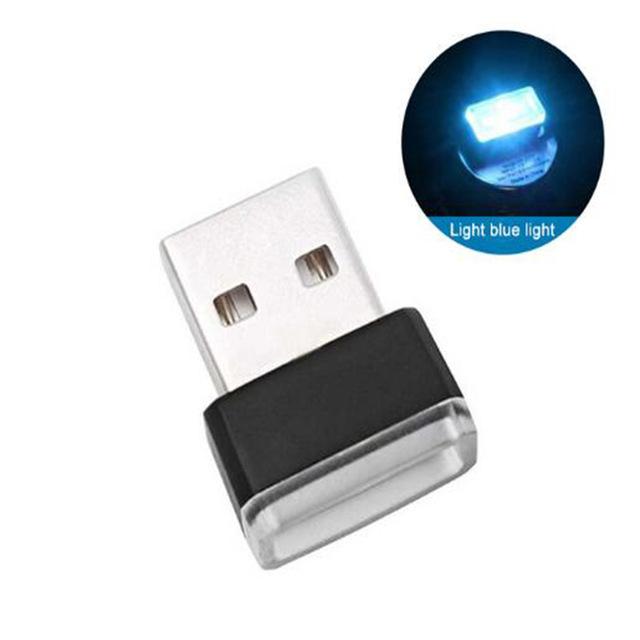 Mini USB Light LED Modeling Car Ambient Light Neon Interior Light Car Jewelry (7 kinds of light colors)