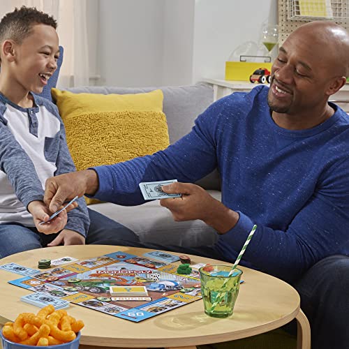 Monopoly Junior Truck Edition Board Game, Ages 5+, 2-4 Players, Kids Game (Amazon Exclusive)