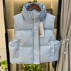 Autumn Winter Short Cotton-Padded Vest Jacket Women Stand Collar Zipper Pocket Thick Warm Vest Coat Female Casual Ladies Top