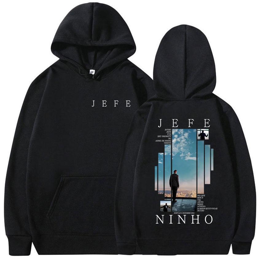 

Rapper Ninho Jefe 2025 Album Merch Hoody Unisex Hip Hop Gothic Long Sleeve Sweatshirt Casual Oversized Fleece Hoodies Streetwear 3XL