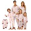 Parent-Child Matching Christmas Print Long Sleeve Neck Loungewear Set with Long Pants