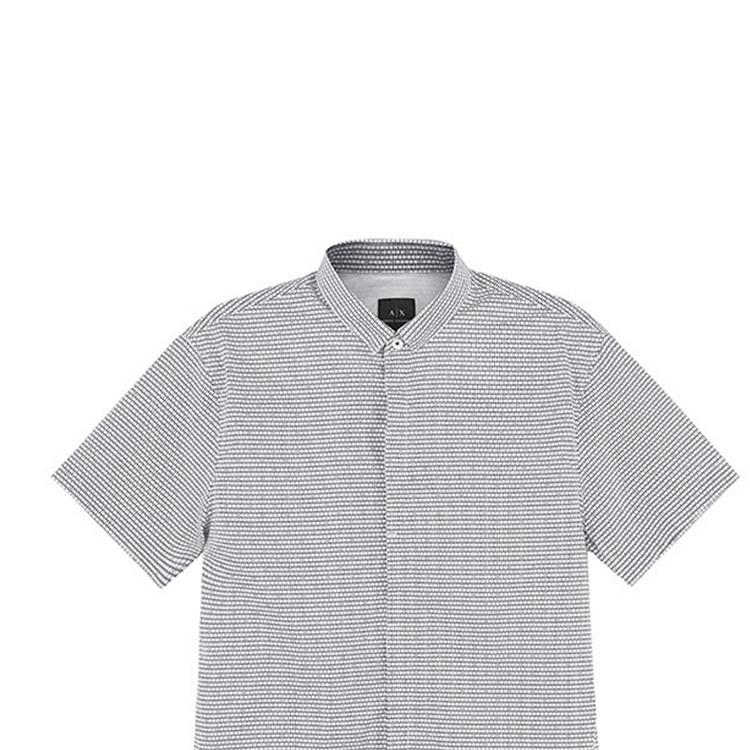 Armani Exchange Ss23 Patterned Short Sleeve Shirt Men shirts Gray 3RZC04-ZNEAZ-01EM