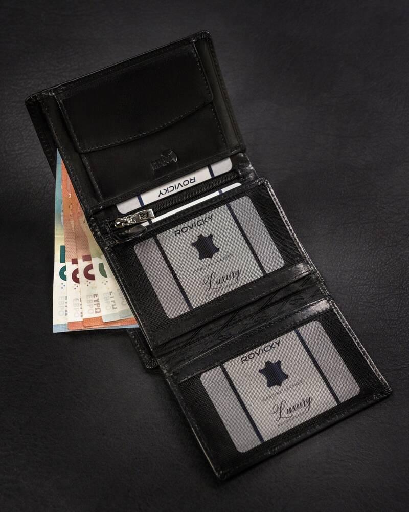 Velká kožená pánská peněženka systém RFID Rovicky