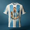 Vasaros karštas pardavimas Messi Mados Futbolo Superžvaigždė 3D spausdinti Atminimo Marškinėliai Lauko Kvėpuojanti Greitai Džiūstanti Maikė