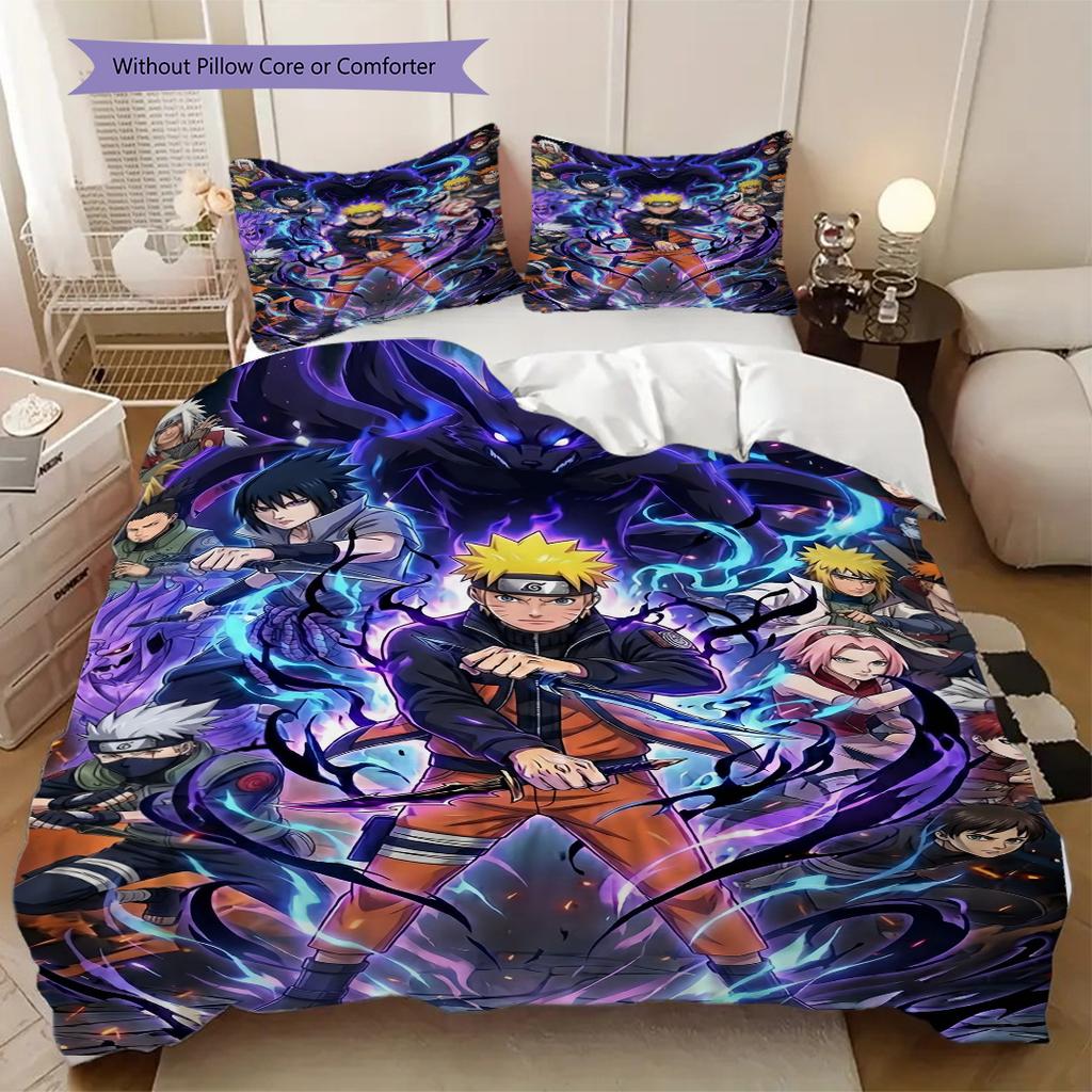 Anime-Naruto Soft and Comfortable Duvet Cover, Children's Bedding Set Gift, Extra Large Size, Various Sizes Available LXR53