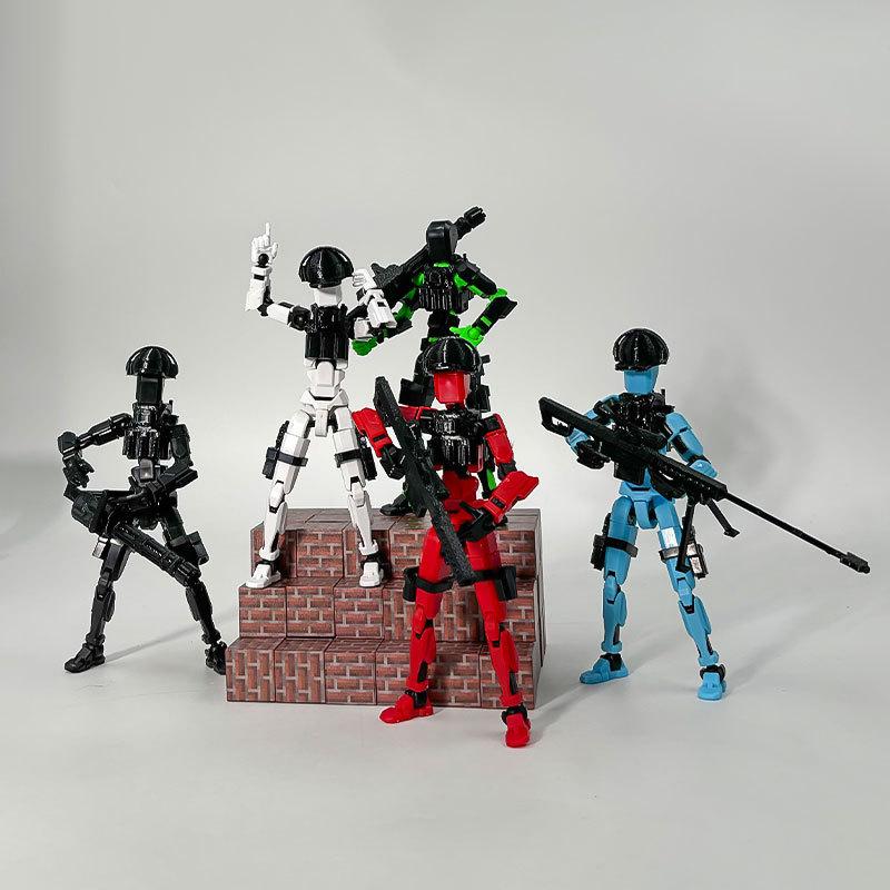 T13 Actiefiguur Set Dummy Luck 13 Gewrichten Beweegbare Robot Nieuw Creatief 3D-geprint Stressverlichtende Speeltjes Gemonteerd Model Ornamenten