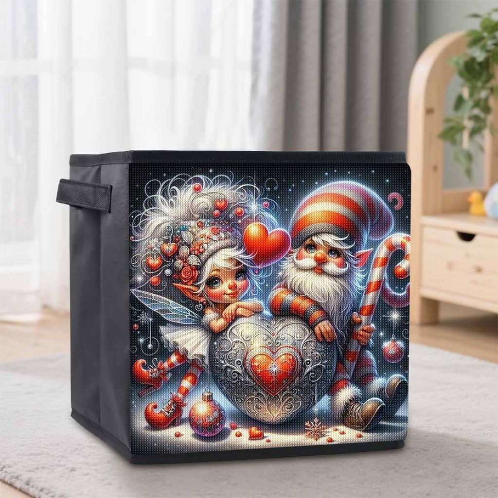 The Old Man and The Woman 5D Diamond Painting Storage Basket Full Round Drill Mosaic Diamond Embroidery Cross Stitch Kits Home Decor Home Decor