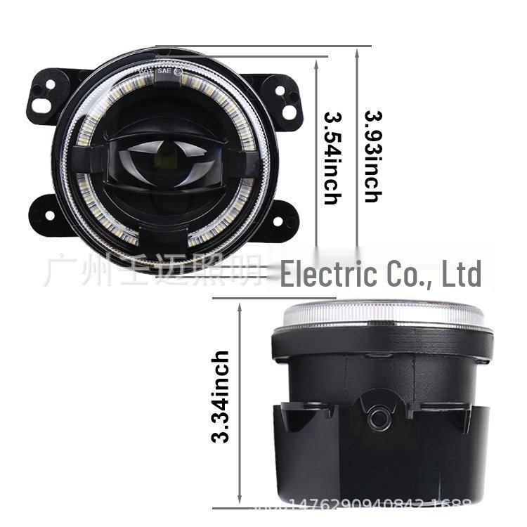 4-inch 30W LED Fog Lights with Angel Eyes for Jeep Wrangler - High Brightness Off-Road Lighting