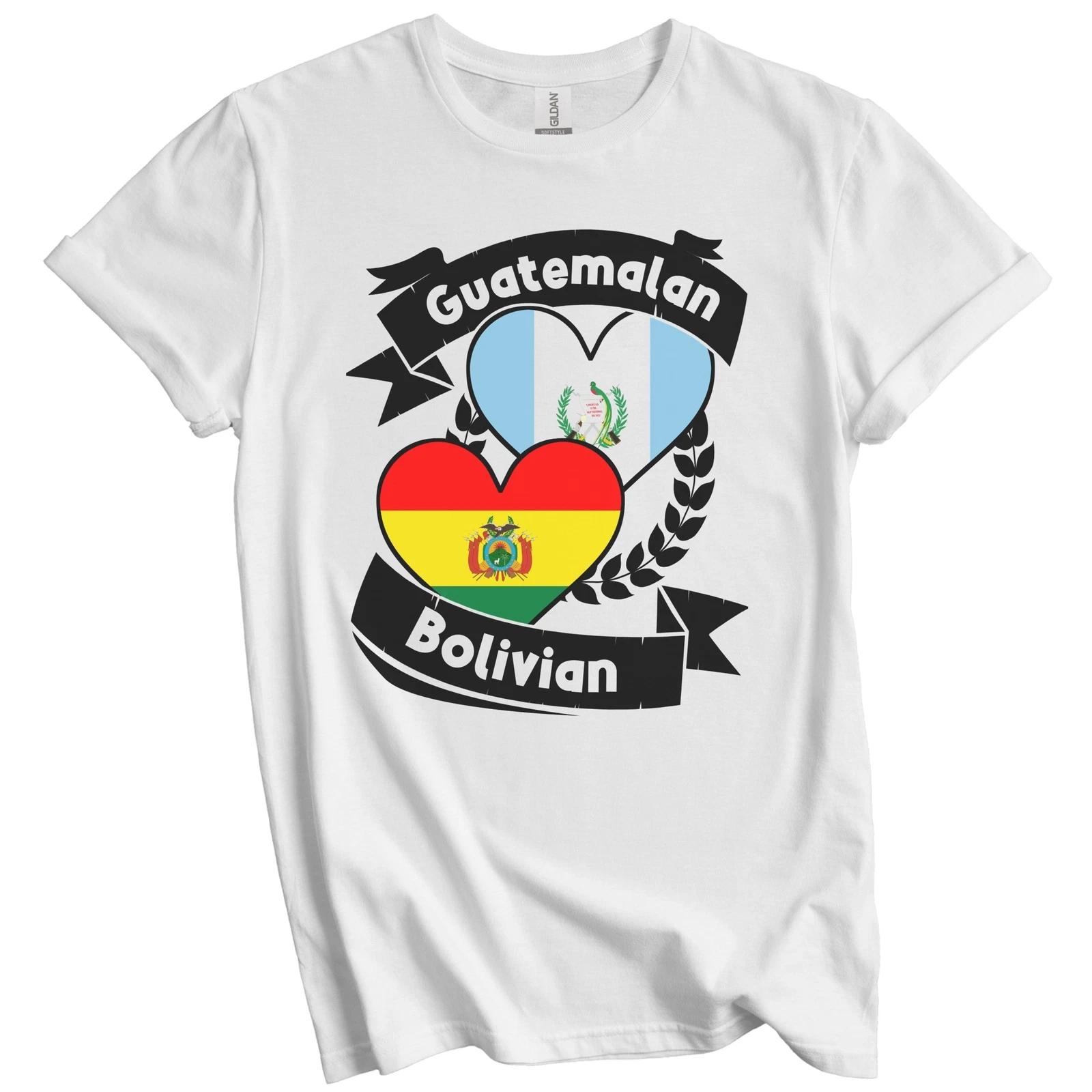 Guatemalan Bolivian Heart Flags Guatemala Bolivia T-Shirt L