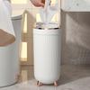 1pc Narrow Gap Trash Can, 12L Toilet Garbage Can With Lid, Household Narrow Slim Rubbish Bin For Living Room Bedroom Bathroom, Office Paper Basket
