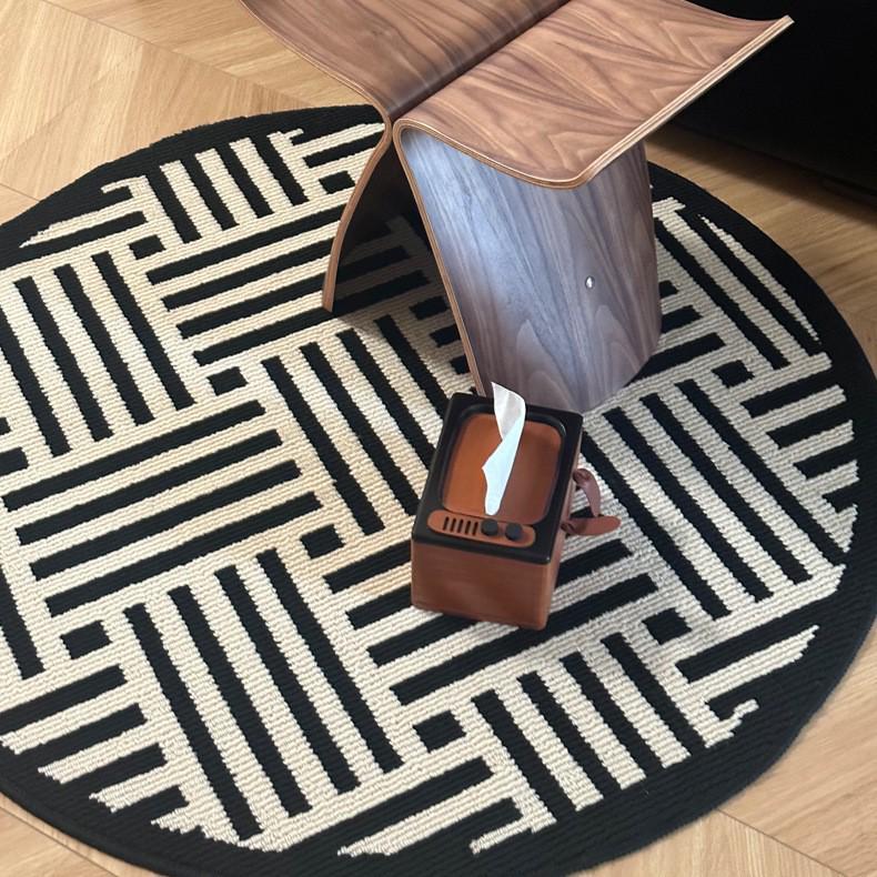 Thickened Non-slip Round Rug for Coffee Table, Bedroom, or Study Chair - Dustproof Floor Mat