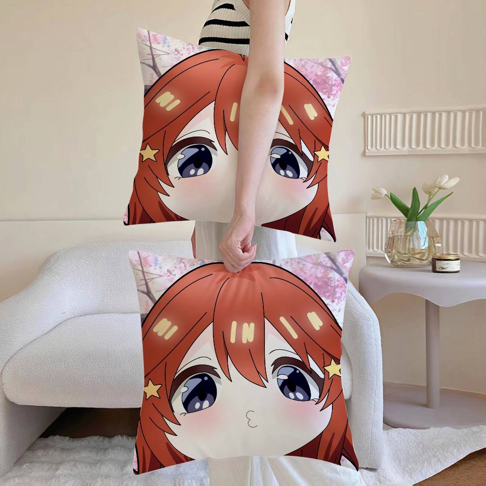 Cute N-Nakano Itsuki Pillow Case Anti-dustmite Pillowcase Invisible zipper silky Sofa cushion cover