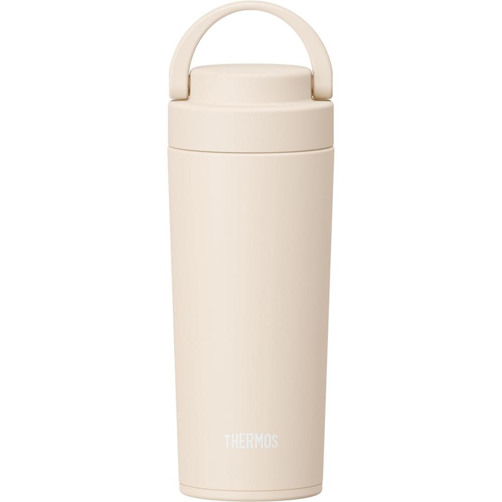 Thermos Vacuum Insulated Portable Tumbler with Carry IV Dishwasher-Safe Handle, 420ml, Ivory, JOV-421
