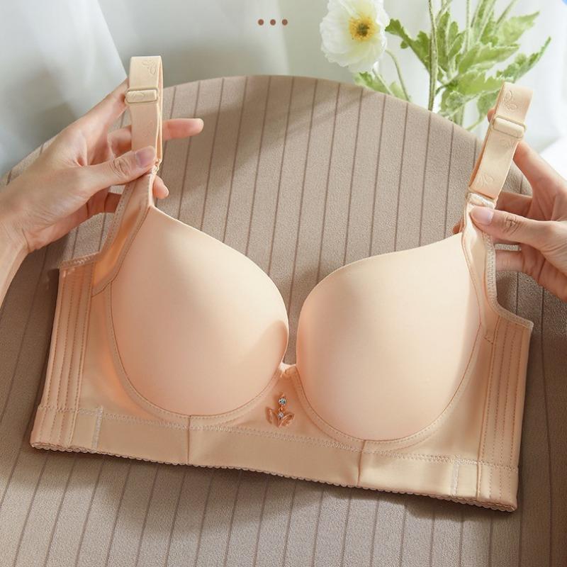Breathable Thick and Thin Beautiful Back Plus Size Underwear Without Steel Ring Push Up Bra