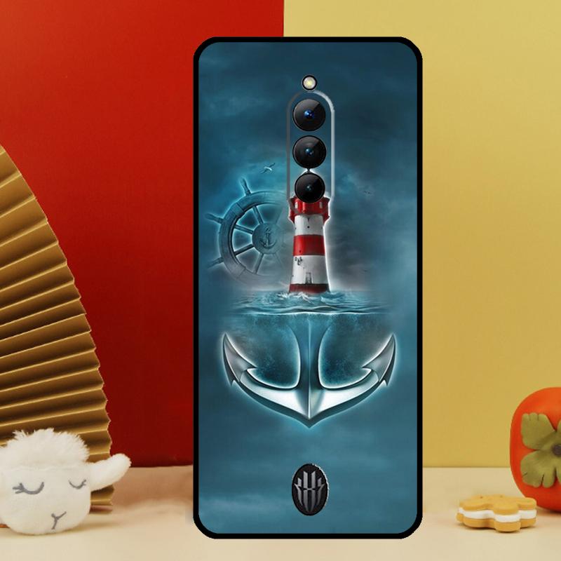Stripes Anchor Boat Ship Case For Nubia Red Magic 10 9 8 Pro Plus 6 7 6S 7S Pro 5G 6R RedMagic 8S 9S Pro Plus Cover