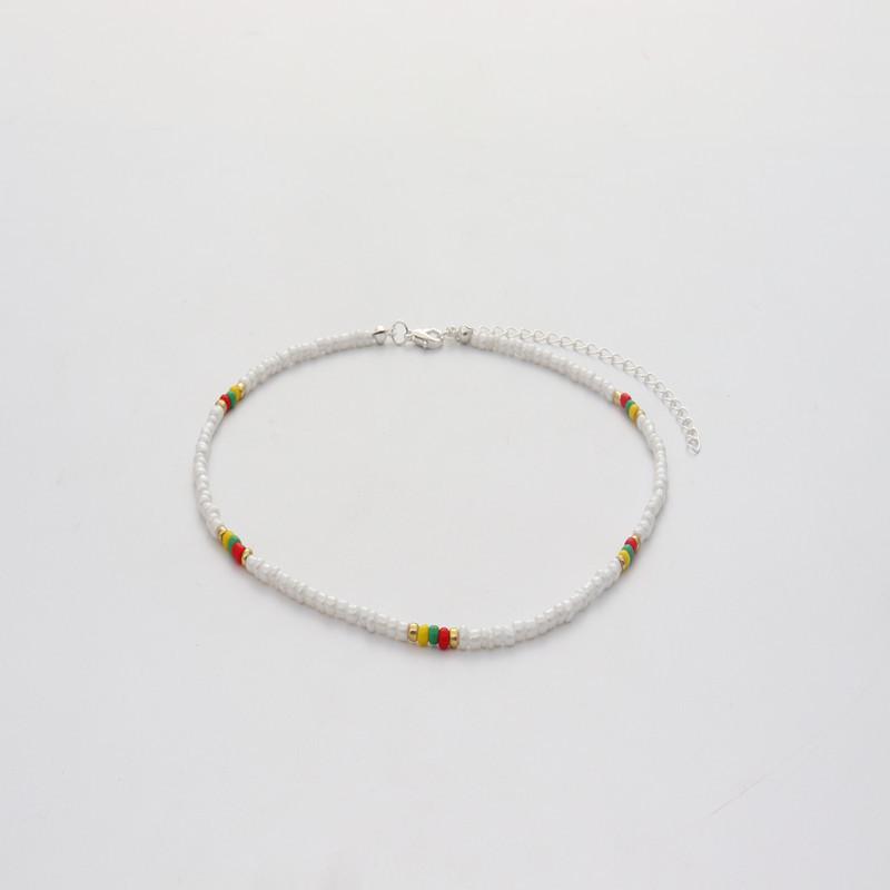 Collier bohème en perles de riz colorées fait main - Style européen et américain, accessoire de mode polyvalent