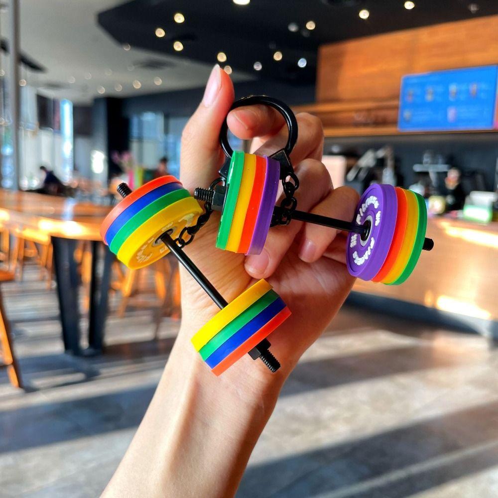 Detachable Simulation Dumbbells Keyring Dopamine Fitness Series Pendant Gifts