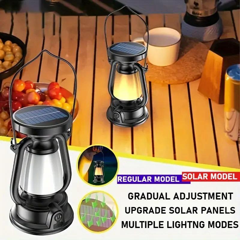Solar Retro Pferdelampe Campinglampe Aufladen Dekoration Atmosphärenlicht LED Schreibtischlampe Outdoor Camping Barlicht Tischleuchte Laterne Heimdeko