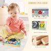 Morovan Montessori Busy Board, Sensorisches Aktivitätsbrett mit Schaltern Knöpfen, Reisespielzeug für Kleinkinder Jungen Mädchen, 21,5x14,5x3cm, Mehrfarbig