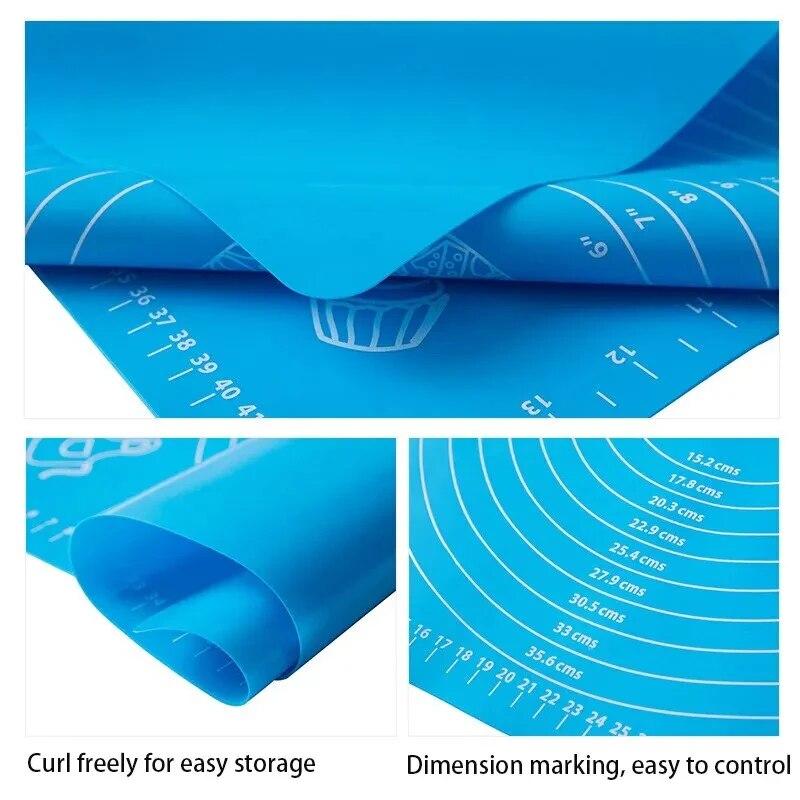 1pc Silicone Baking Mat Pizza Dough Maker Pastry Kitchen Cooking Tools Non-stick Rolling Dough Pads Kneading Accessories