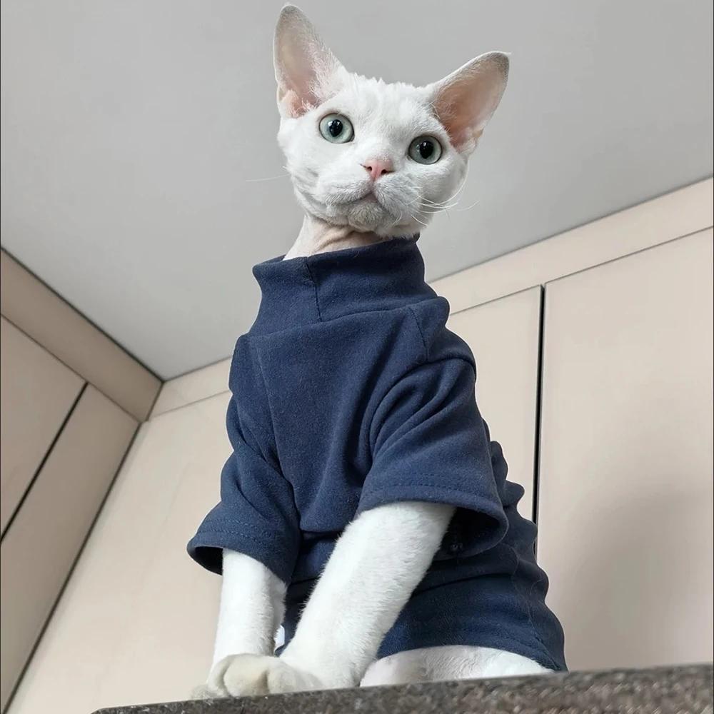Autumn Winter Cat Hoodie for Cats Solid Pet Kitten Clothes Sphynx Maine Coon Ragdoll Pullovers ropa para gatos mascotas Shirts