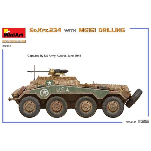 Miniart 1/35 Sd.Kfz.234 w/MG151 Drilling Plastic Model MA40014 (Combat Vehicle)