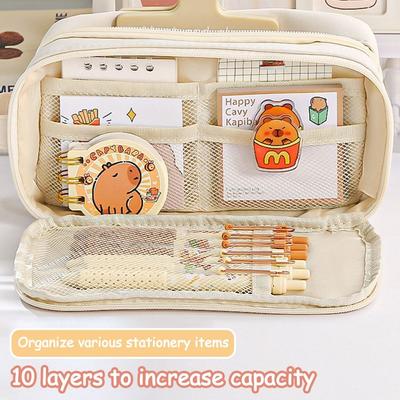 Large Capacity Transparent Pencil Case Multifunctional Pencil Bag Removable Pain Bag  Student