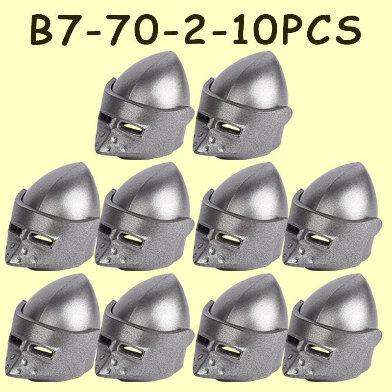 MOC Medieval Military Castle Soldier Figures Helmets Series Building Blocks Knights Accessories Warrior Hat  Bricks Toys Gifts