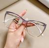 New Fashion Vintage Gradient Eyeglasses for Nearsightedness Anti Blue Light Myopia Unique White Legs Cat Eye Glasses Frame