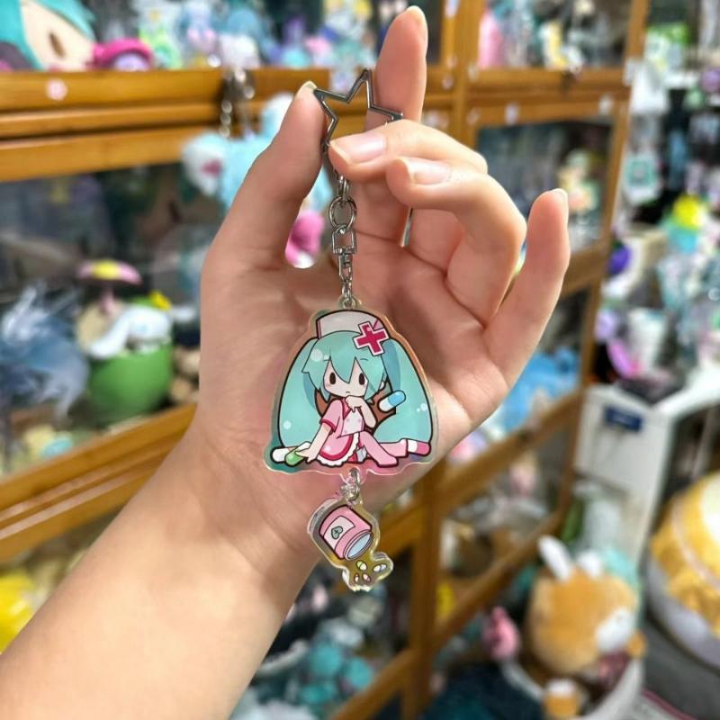 Süßer Hatsune Miku Schlüsselanhänger Anime Zubehör Cartoon Rucksack Anhänger Dekoration Spielzeug Kawaii Girly Heart Geschenk für Freunde Geburtstag