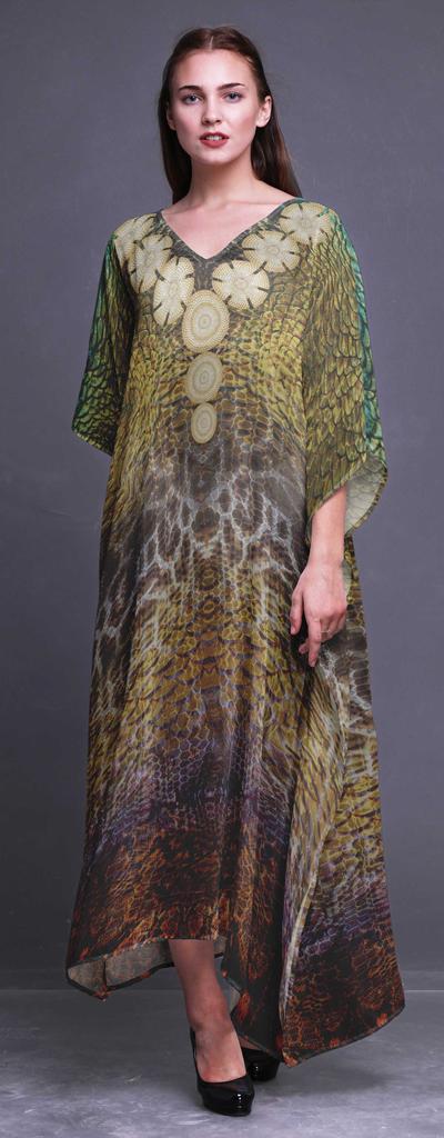 Phagun Snake Animal Skin Beach Kaftan Bikini Cover Up Womena S Maxi Dress Long