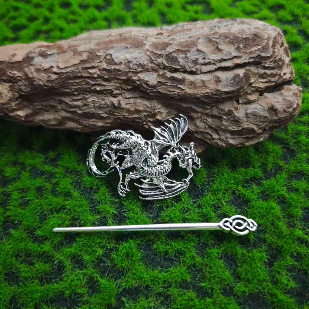 Wikinger Drachen Haarnadel: Damen Retro Nordischer Stil Haarstab und Kopfschmuck-Accessoires