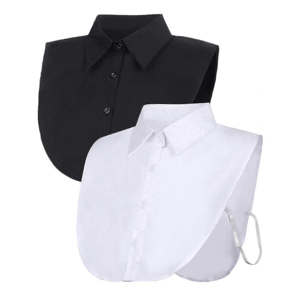 2 Stück Fake-Kragen abnehmbarer Blusen-Dickeys Kragen Halb-T-Shirts falscher Kragen für Damen Geschenke pl-478