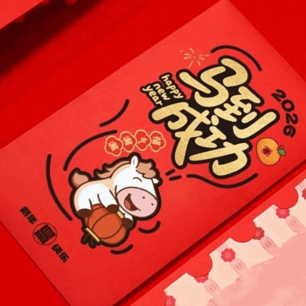 Chinese Style 2026 Horse Year Red Envelope Cartoon Bless Fortune Pocket Spring Festival