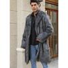 Cappotto Lungo Oversize alla Moda da Uomo Invernale in Morbido Ecopelliccia con Collo a Revers Caldo
