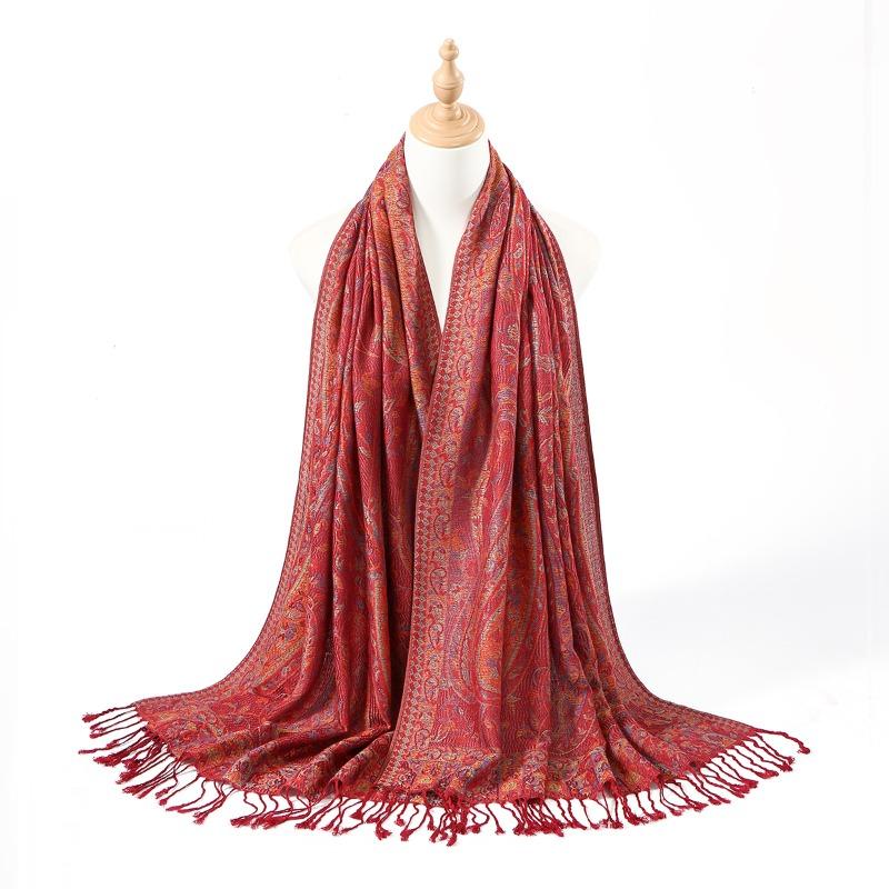 

Hot-selling popular polyester cashew jacquard long towel versatile fashion shawl scarf 172*70cm