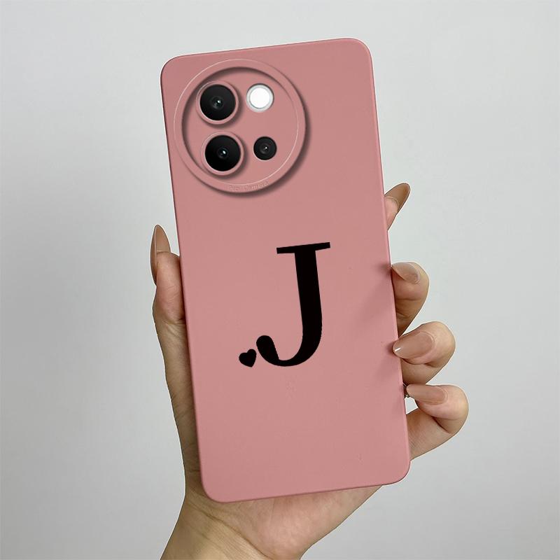 For Vivo V40 Lite Case 2024 Cute Letters Shockproof Capa Liquid Silicone Back Protector Phone Cover For Vivo V40 Lite 5G Bumper