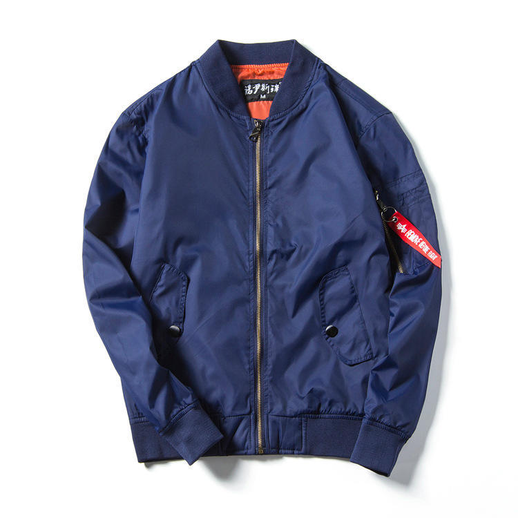 Men's Spring Autumn Stand Collar Casual Jacket Trendy Flight Suit Control Baseball Jacket
