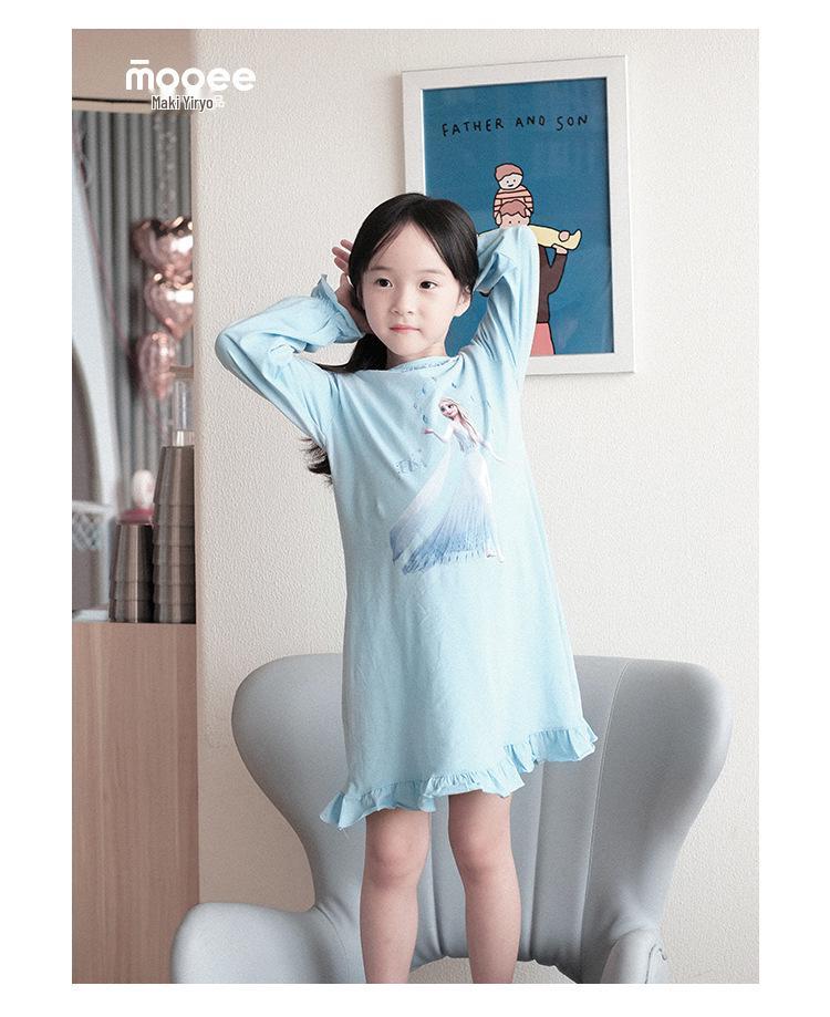Elsa Fairy Cute Cotton Pajamas for Girls: Long Sleeve Air Conditioning Wear Set