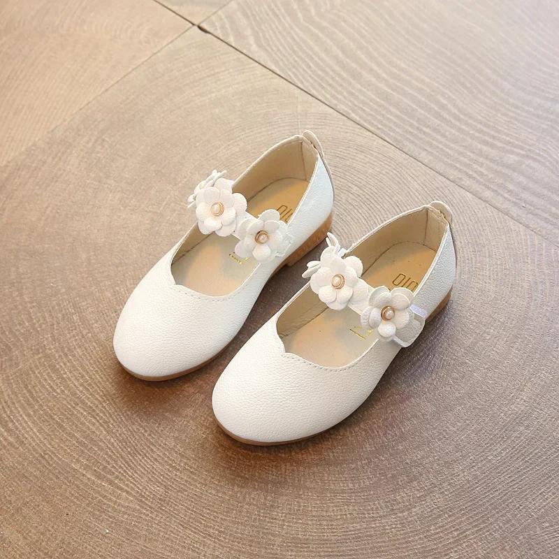 

Spring and Autumn New Girls Leather Shoes Children Flats Princess Shoes Kids Flower Sweet for Wedding Cute Fashion Floral Flats 36