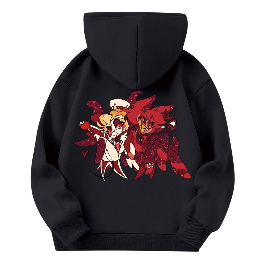 Barne Mote Lett Langermet Genser Med Lommer Trykk Hettegenser