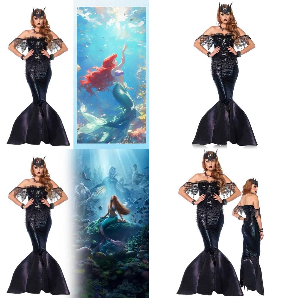 Hot Movie Theme Mermaid Princess Costume Long Dress For Stage Performance And Role Play